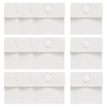 12 pc Velvet Jewelry Pouches with Snap Button 2.8x2.8 in for Rings