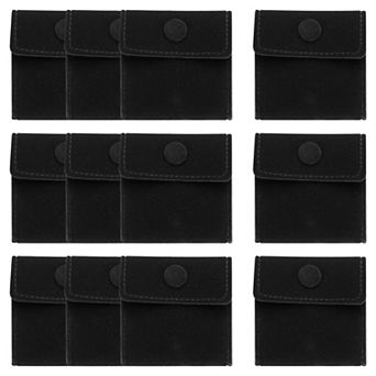 12 pc Velvet Jewelry Pouches with Snap Button 2.8x2.8 in for Rings