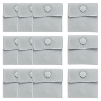 12 pc Velvet Jewelry Pouches with Snap Button 2.8x2.8 in for Rings