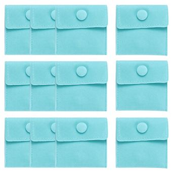 12 pc Velvet Jewelry Pouches with Snap Button 2.8x2.8 in for Rings