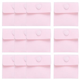 12 pc Velvet Jewelry Pouches with Snap Button 2.8x2.8 in for Rings