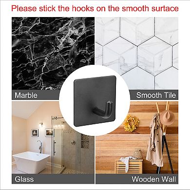 3Pcs Self Adhesive Wall Hooks, 304 Stainless Steel Sticky Hooks Hanger