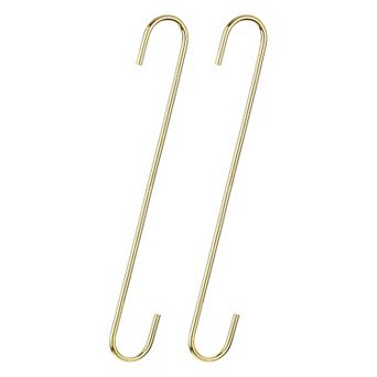 S Hanging Hooks, Extra Long Steel Hanger, Indoor Outdoor Uses for Garden, Bathroom, Closet, 2 pc