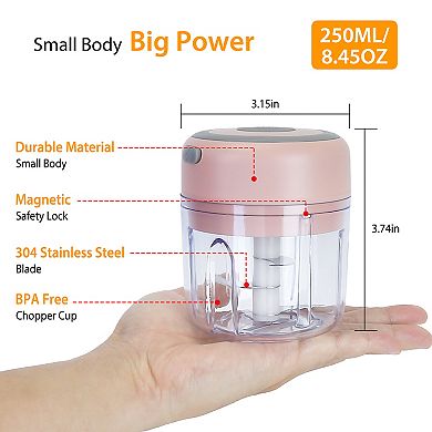 8.45oz Mini Electric Garlic Chopper