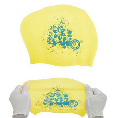 Waterproof Floral Pattern Swim Cap for Women 1 Pc