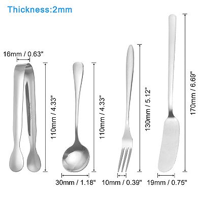 Charcuterie Boards Accessories, 14pcs - Cheese Knife Coffee Spoon Sugar Cube Tongs Dessert Fork
