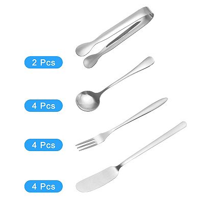 Charcuterie Boards Accessories, 14pcs - Cheese Knife Coffee Spoon Sugar Cube Tongs Dessert Fork