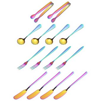 Charcuterie Boards Accessories, 14 pc - Cheese Knife Coffee Spoon Sugar Cube Tongs Dessert Fork