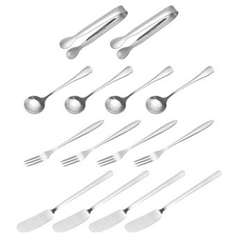 Charcuterie Boards Accessories, 14 pc - Cheese Knife Coffee Spoon Sugar Cube Tongs Dessert Fork