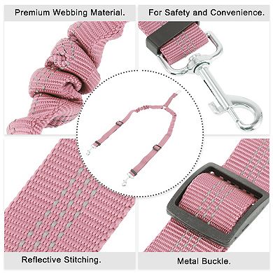 Double Dog Seat Belt, Nylon Dual Pet Car Headrest Restraint Safety Seatbelt, No Tangle Dog Leash