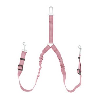 Double Dog Seat Belt, Nylon Dual Pet Car Headrest Restraint Safety Seatbelt, No Tangle Dog Leash