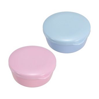 Travel Soap Container, 2 pc Round Soap Holder Portable Soap Case Box with Leakproof Lid for Bathroom