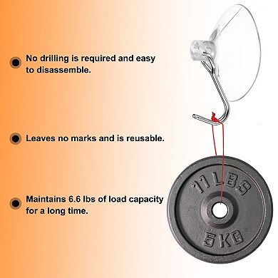 20pcs Suction Cup Hooks 1.18" Waterproof Vacuum Shower Hook Load 6.6 Lbs, Clear