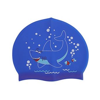 Silicone Waterproof Cartoon Shark Swim Cap for Child 1 pc