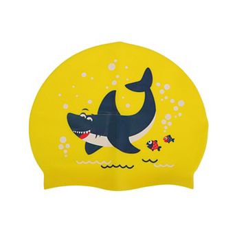 Silicone Waterproof Cartoon Shark Swim Cap for Child 1 pc