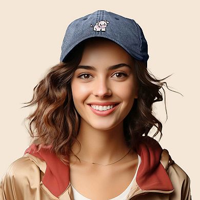 Dalix Strawberry Cow Embroidered Cap