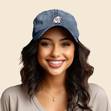 Dalix Strawberry Cow Embroidered Cap