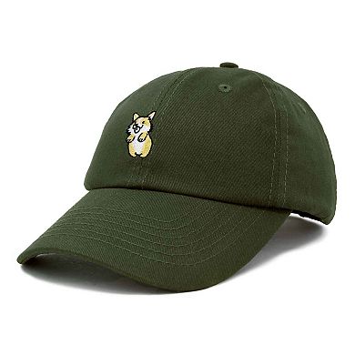 Dalix Leaping Corgi Embroidered Cap