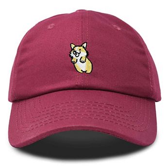 Dalix Leaping Corgi Embroidered Cap