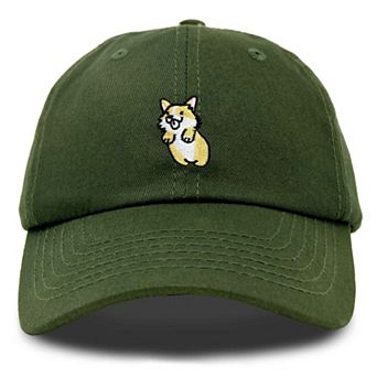 Dalix Leaping Corgi Embroidered Cap