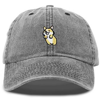 Dalix Leaping Corgi Embroidered Cap