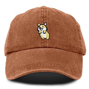 Dalix Leaping Corgi Embroidered Cap