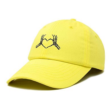 Dalix Skeleton Heart Embroidered Dad Hat