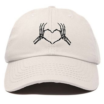 Dalix Skeleton Heart Embroidered Dad Hat