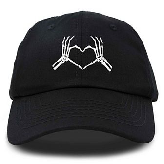 Dalix Skeleton Heart Embroidered Dad Hat