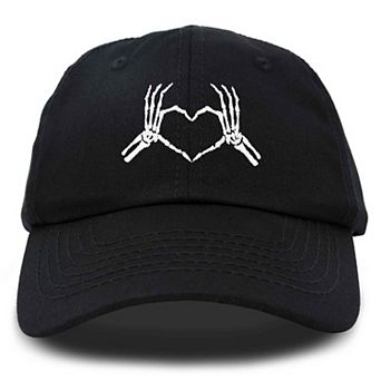 Dalix Skeleton Heart Embroidered Dad Hat