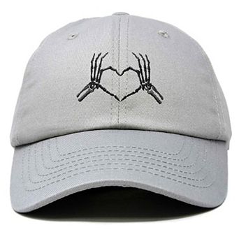 Dalix Skeleton Heart Embroidered Dad Hat