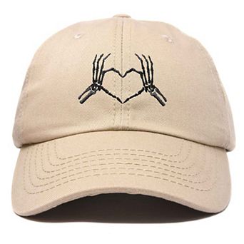 Dalix Skeleton Heart Embroidered Dad Hat