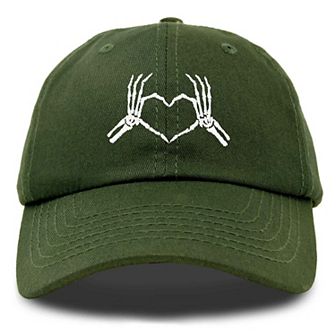 Dalix Skeleton Heart Embroidered Dad Hat