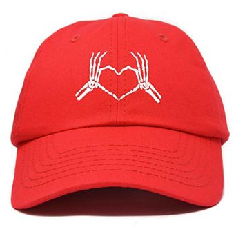 Dalix Skeleton Heart Embroidered Dad Hat