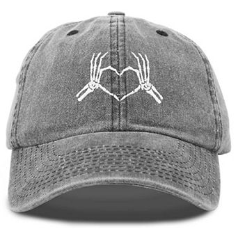 Dalix Skeleton Heart Embroidered Dad Hat