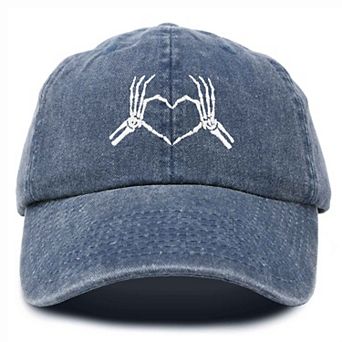 Dalix Skeleton Heart Embroidered Dad Hat