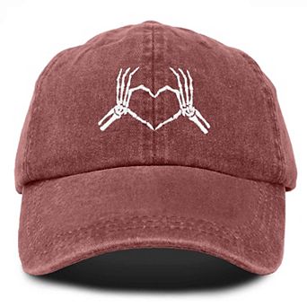 Dalix Skeleton Heart Embroidered Dad Hat