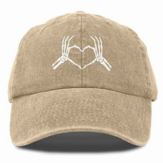 Dalix Skeleton Heart Embroidered Dad Hat