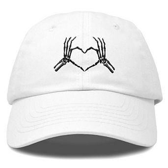 Dalix Skeleton Heart Embroidered Dad Hat