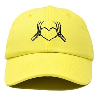 Dalix Skeleton Heart Embroidered Dad Hat
