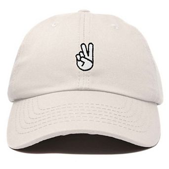 Dalix Peace Sign Embroidered Dad Hat