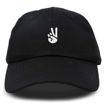 Dalix Peace Sign Embroidered Dad Hat