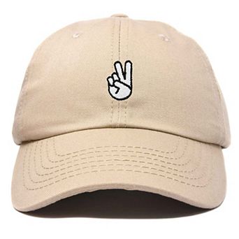 Dalix Peace Sign Embroidered Dad Hat