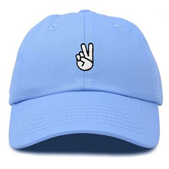 Dalix Peace Sign Embroidered Dad Hat