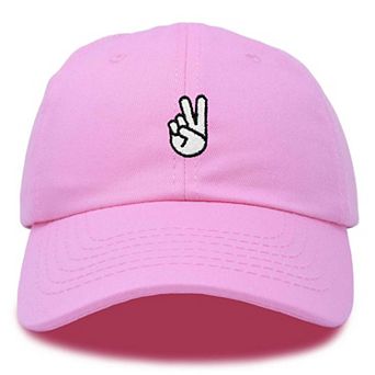 Dalix Peace Sign Embroidered Dad Hat