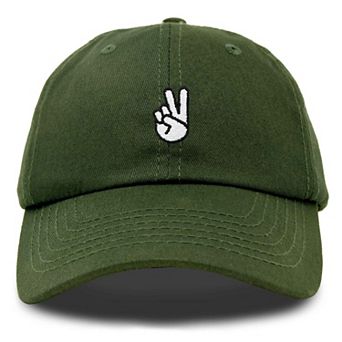Dalix Peace Sign Embroidered Dad Hat
