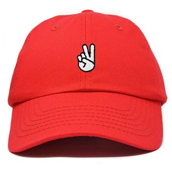 Dalix Peace Sign Embroidered Dad Hat
