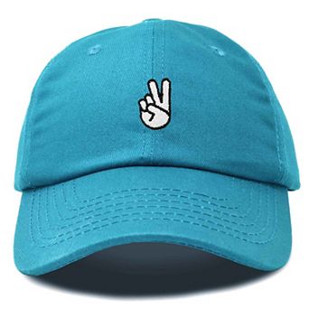 Dalix Peace Sign Embroidered Dad Hat