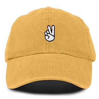 Dalix Peace Sign Embroidered Dad Hat