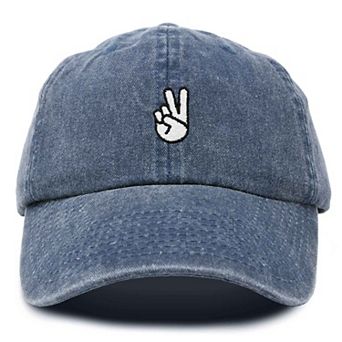 Dalix Peace Sign Embroidered Dad Hat